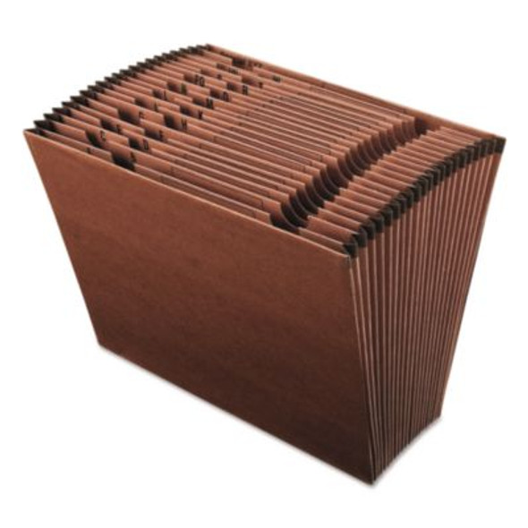 Earthwise By Pendaflex Recycled Indexed Expanding File, 21 Sections, 1/12-Cut Tabs, Letter Size, Red Fiber