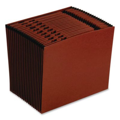 Earthwise By Pendaflex Recycled Indexed Expanding File, 21 Sections, 1/12-Cut Tabs, Letter Size, Red Fiber