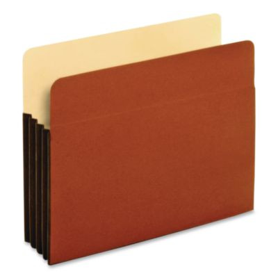 File Cabinet Pockets, 3.5" Expansion, Legal Size, Redrope, 10/Box