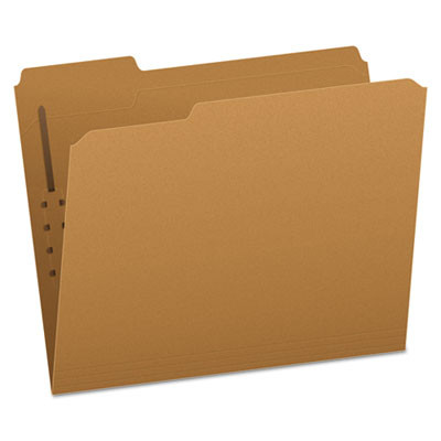 Kraft Fastener Folders, 1/3-Cut Tab: Assorted, 1 Fastener, Letter Size, Kraft, 50/Box