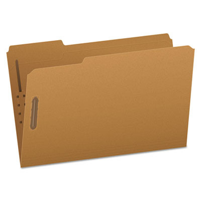 Kraft Fastener Folders, 1/3-Cut Tab: Assorted, 2 Fasteners, Legal Size, Kraft, 50/Box