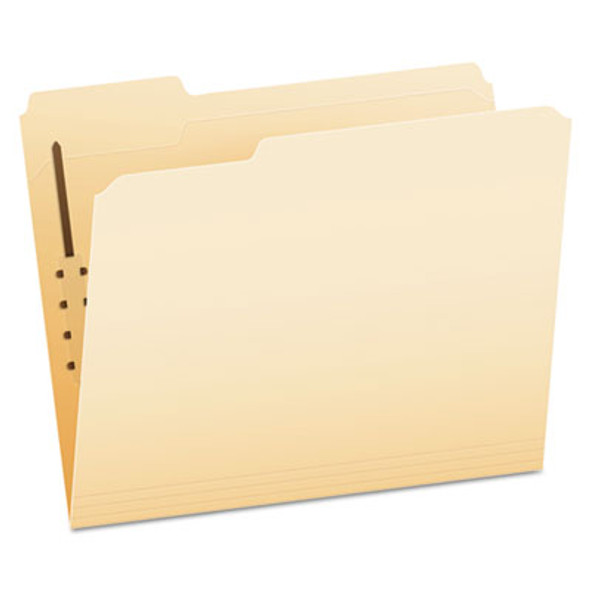 Manila Fastener Folders, 1/3-Cut Tab: Assorted, 1 Fastener, Letter Size, Manila, 50/Box