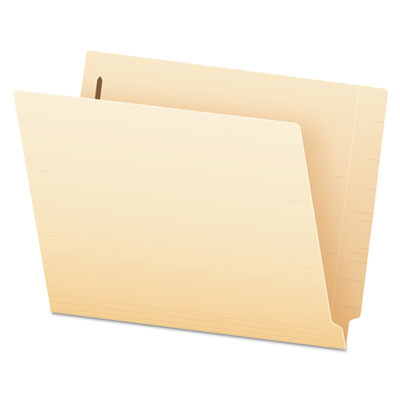 Manila End Tab Expanding Fastener Folders, 2-Ply Straight Tab, Expands 0.75", 1 Fastener, Letter Size, Manila, 50/Box