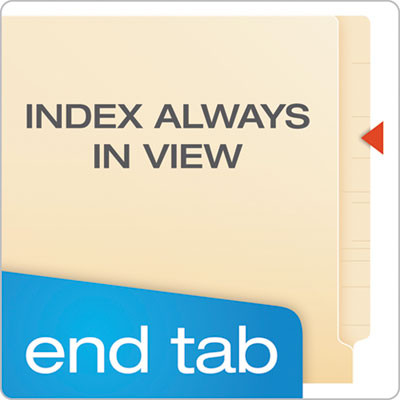 Manila End Tab Expanding Fastener Folders, 2-Ply Straight Tab, Expands 0.75", 2 Fasteners, Letter Size, Manila, 50/Box