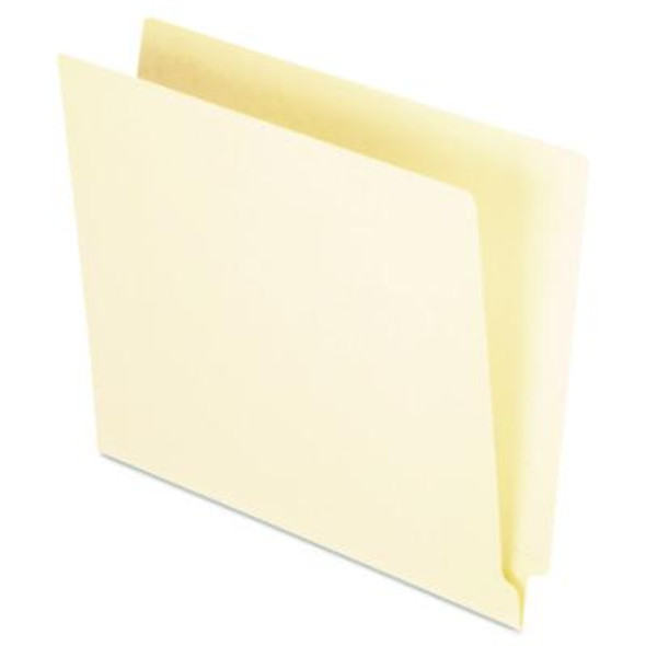 Manila End Tab Folders, 9.5" High Front, Straight 1-Ply Tabs, Letter Size, Manila, 100/Box