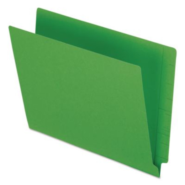 Colored End Tab Folders With Reinforced Double-Ply Straight Cut Tabs, Letter Size, 0.75" Expansion, Green, 100/Box