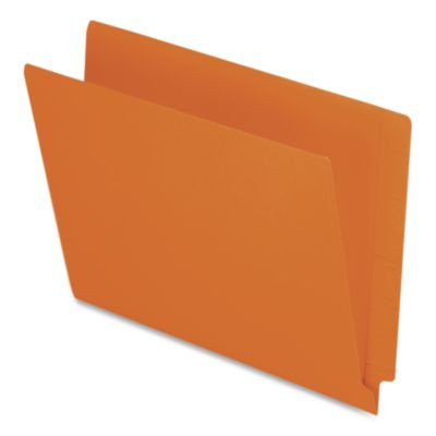 Colored End Tab Folders With Reinforced Double-Ply Straight Cut Tabs, Letter Size, 0.75" Expansion, Orange, 100/Box