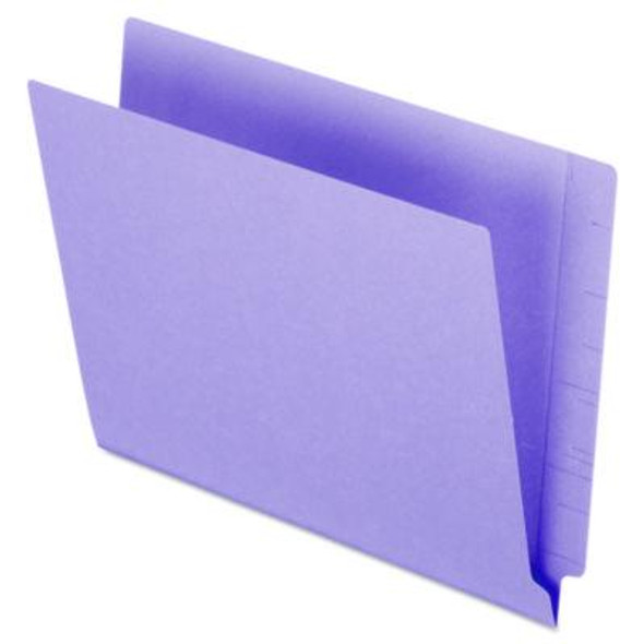 Colored End Tab Folders With Reinforced Double-Ply Straight Cut Tabs, Letter Size, 0.75" Expansion, Purple, 100/Box
