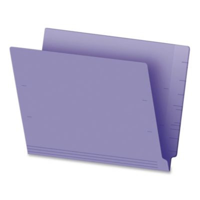 Colored End Tab Folders With Reinforced Double-Ply Straight Cut Tabs, Letter Size, 0.75" Expansion, Purple, 100/Box