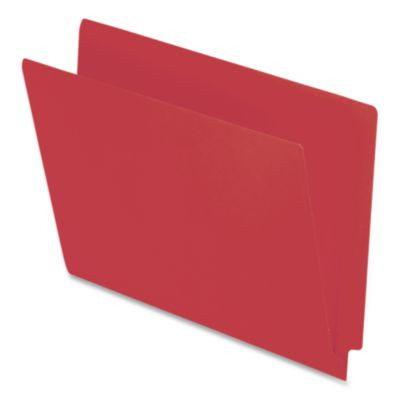 Colored End Tab Folders With Reinforced Double-Ply Straight Cut Tabs, Letter Size, 0.75" Expansion, Red, 100/Box