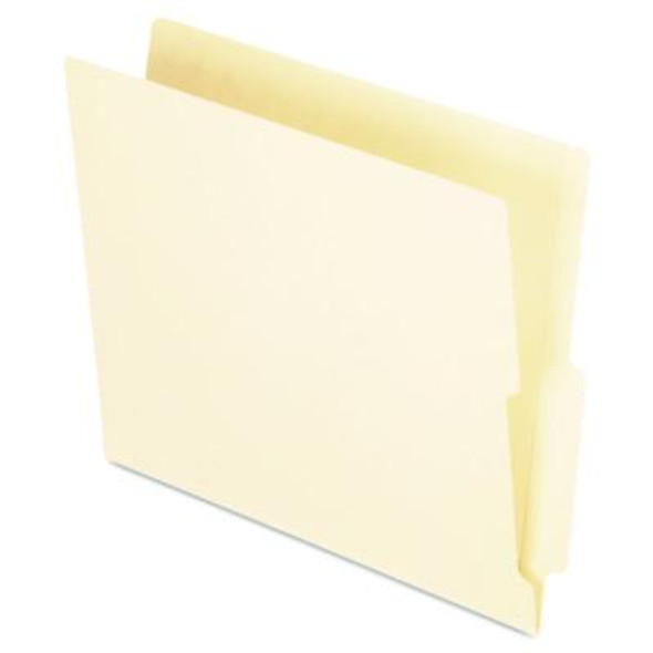Manila End Tab Folders, 9.5" High Front, Straight 2-Ply Tabs, Letter Size, Manila, 100/Box