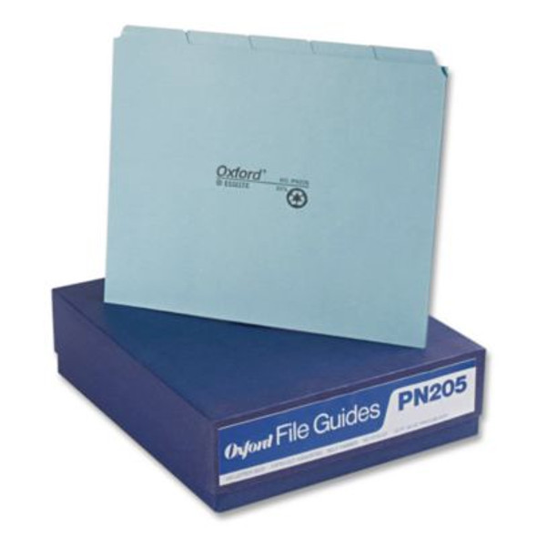 Blank Top Tab File Guides, 1/5-Cut Top Tab, Blank, 8.5 X 11, Blue, 100/Box