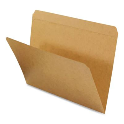 Dark Kraft File Folders With Double-Ply Top, Straight Tabs, Letter Size, 0.75" Expansion, Brown, 100/Box