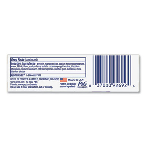 3D White Brilliance Advanced Whitening Technology + Advanced Stain Protection Toothpaste, 0.85 Oz Tube, 72/Carton