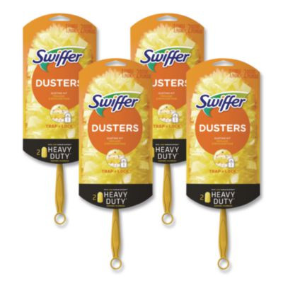 Heavy Duty Dusters Starter Kit, 6" Handle With Two Disposable Dusters, 4 Kits/Carton