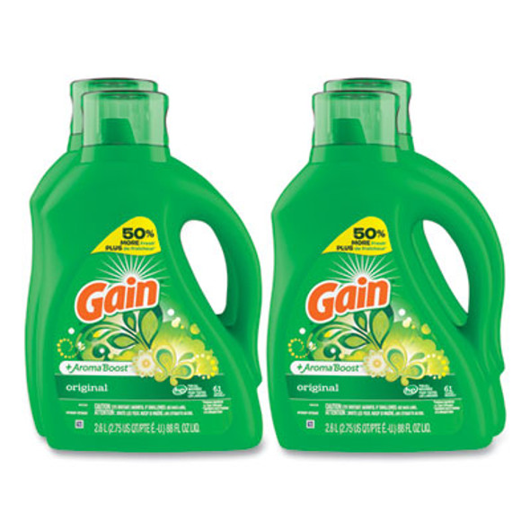 Liquid Laundry Detergent, Gain Original Scent, 88 Oz Pour Bottle, 4/Carton