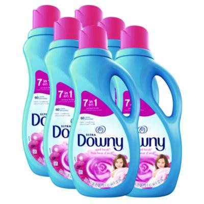 Liquid Fabric Softener, April Fresh Scent, 44 Oz Bottle, 6/Carton