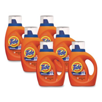 Liquid Tide Laundry Detergent, Original Scent, 32 Loads, 40 Oz Bottle, 6/Carton