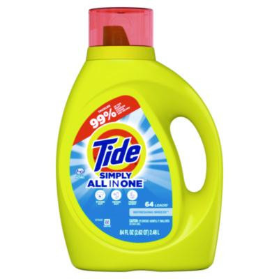 Simply Clean And Fresh Laundry Detergent, He Compatible, Refreshing Breeze Scent, 64 Loads, 84 Oz Bottle, 4/Carton