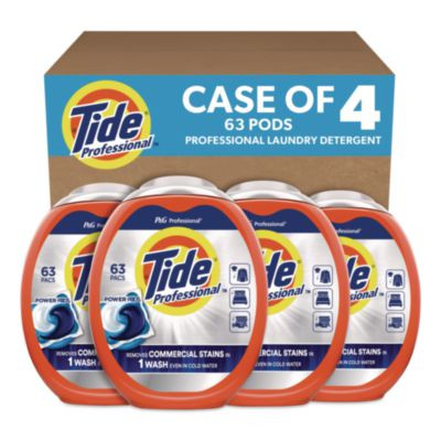 Commercial Power Pods Laundry Detergent, He Compatible, 63 Liquid Pods/Tub, 4 Tubs/Carton