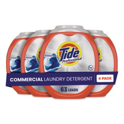 Commercial Power Pods Laundry Detergent, He Compatible, 63 Liquid Pods/Tub, 4 Tubs/Carton