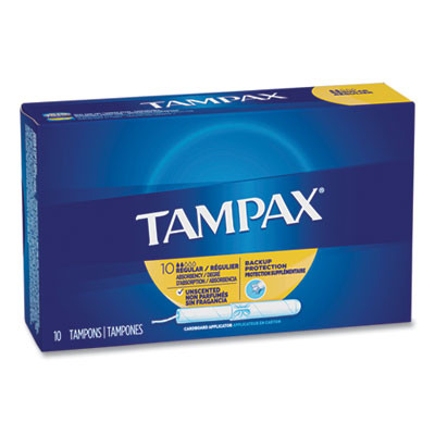 Cardboard Applicator Tampons, Regular, 10/Box