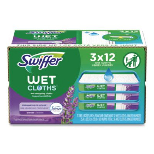Wet Refill Cloths, 10 x 8, Lavender Vanilla And Comfort, White, 36/Carton