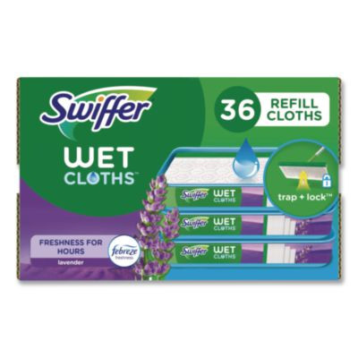Wet Refill Cloths, 10 x 8, Lavender Vanilla And Comfort, White, 36/Carton