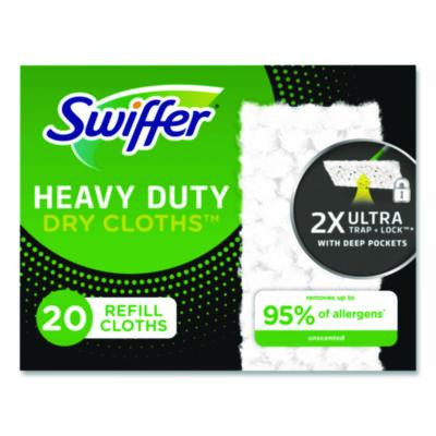 Heavy-Duty Dry Refill Cloths, 10.3 x 7.8, White, 20/Pack, 4 Packs/Carton