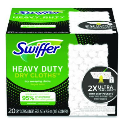 Heavy-Duty Dry Refill Cloths, 10.3 x 7.8, White, 20/Pack, 4 Packs/Carton