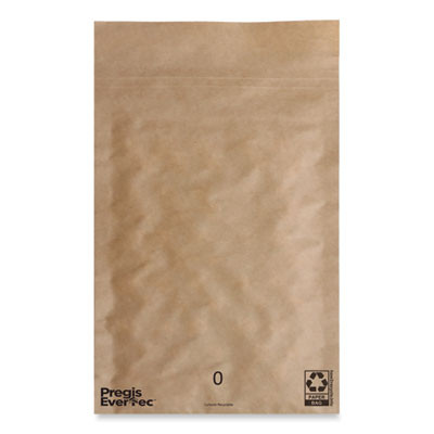 Evertec Curbside Recyclable Padded Mailer, #0, Kraft Paper, Self-Adhesive Closure, 7 x 9, Brown, 300/Carton