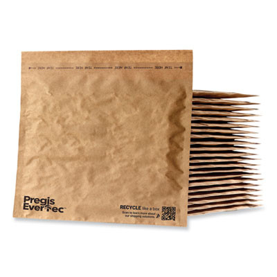 Evertec Curbside Recyclable Padded Mailer, #6, Kraft Paper, Self-Adhesive Closure, 14 x 18, Brown, 50/Carton