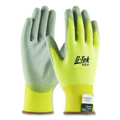 G-Tek Kev Cut-Resistant Seamless-Knit Gloves, En388: 4231, Medium (Size 8), Yellow/Gray, 12 Pairs