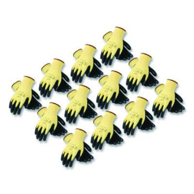 Kev Seamless Knit Kevlar Gloves, En388: 3X21B, Large, Yellow/Black, 12 Pairs