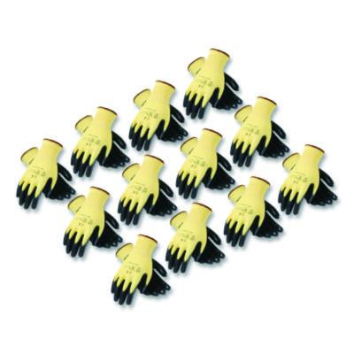 Kev Seamless Knit Kevlar Gloves, En388: 3X21B, Medium, Yellow/Black, 12 Pairs