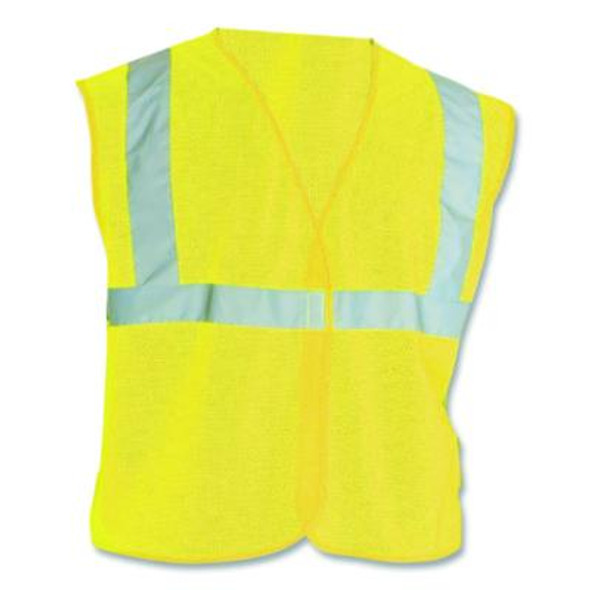 Ansi Class 2 Hook And Loop Safety Vest, 2X-Large, Hi-Viz Lime Yellow