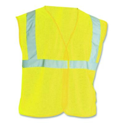 Ansi Class 2 Hook And Loop Safety Vest, 2X-Large, Hi-Viz Lime Yellow