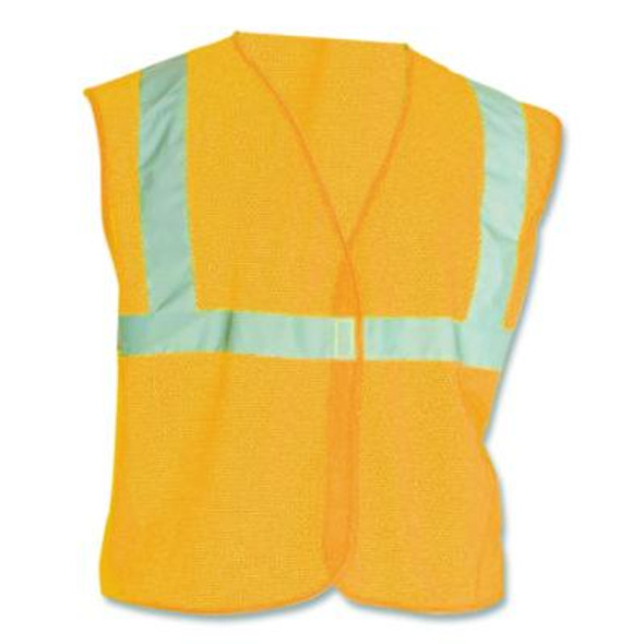 Ansi Class 2 Hook And Loop Safety Vest, Large, Hi-Viz Orange
