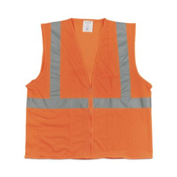 Zipper Safety Vest, Large, Hi-Viz Orange