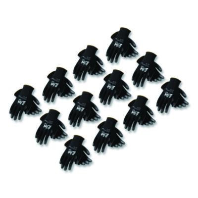 Gp Polyurethane-Coated Nylon Gloves, En388: 1111, 10" Long, Large, Black, 12 Pairs