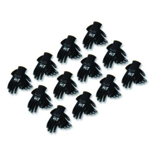 Gp Polyurethane-Coated Nylon Gloves, En388: 1111, 10" Long, Medium, Black, 12 Pairs