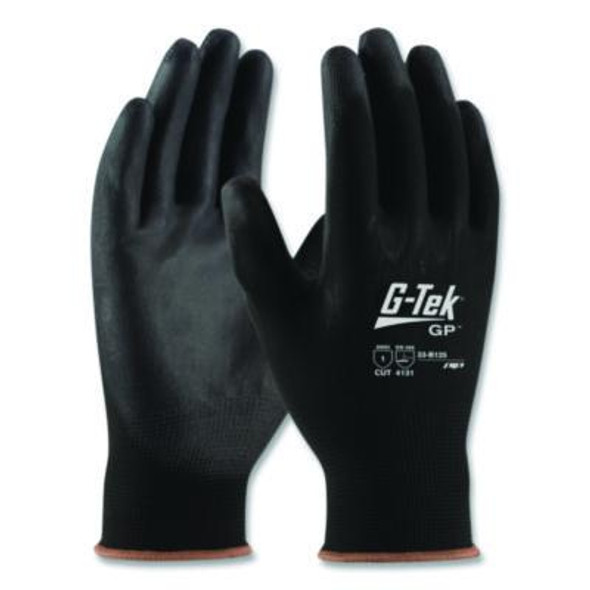 Gp Polyurethane-Coated Nylon Gloves, En388: 1111, 10" Long, X-Large, Black, 12 Pairs