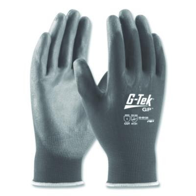 Gp Polyurethane-Coated Nylon Gloves, En388: 1111, 10" Long, Small, Gray, 12 Pairs