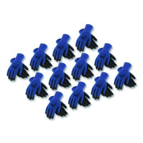 Gp Nitrile-Coated Nylon Gloves, En388: 4121, 10" Long, Large, Blue/Black, 12 Pairs