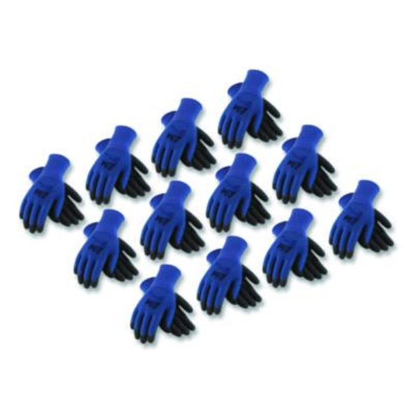 Gp Nitrile-Coated Nylon Gloves, En388: 4121, 10" Long, Small, Blue/Black, 12 Pairs