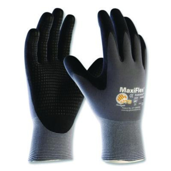 Ultimate Seamless Knit Nylon Gloves, Nitrile Microfoam Grip: Palm/Fingers, En388: 4131, Small, Gray, 12 Pairs