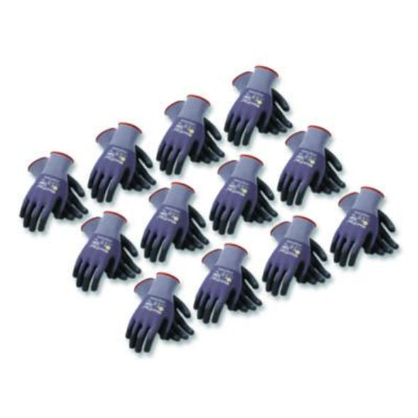Ultimate Seamless Knit Nylon Gloves, Nitrile Microfoam Grip: Palm/Fingers, En388: 4131, X-Large, Gray, 12 Pairs