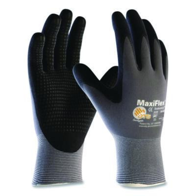 Ultimate Seamless Knit Nylon Gloves, Nitrile Microfoam Grip: Palm/Fingers, En388: 4131, X-Large, Gray, 12 Pairs