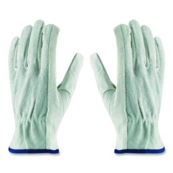 Top-Grain Leather Drivers Gloves With Shoulder-Split Cowhide Leather Back, Gunn Cut, Keystone Thumb, Small, Gray, Pair