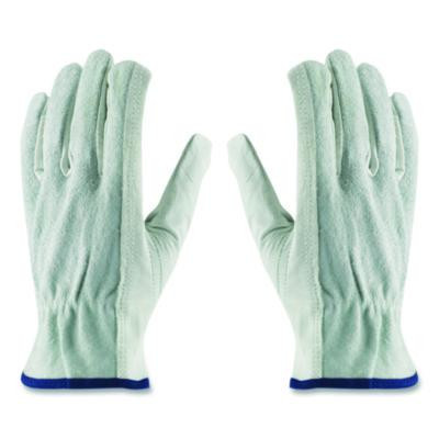 Top-Grain Leather Drivers Gloves With Shoulder-Split Cowhide Leather Back, Gunn Cut, Keystone Thumb, Small, Gray, Pair